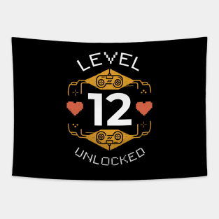 Retro Gaming Level 12 Unlocked Tapestry