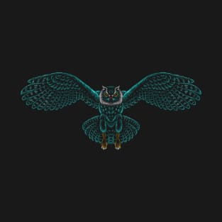 Owl In Blue T-Shirt