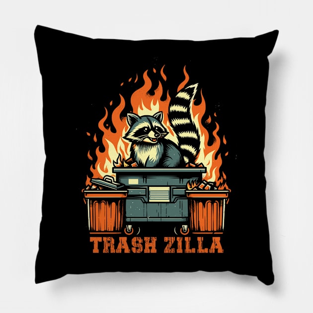 Trash Zilla Pillow by Trendsdk