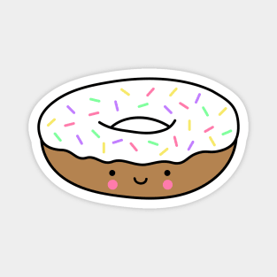 Kawaii Donut with Rainbow Sprinkles (Vanilla) Magnet