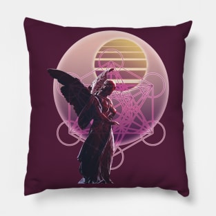 Vaporwave Angel Metatron's Cube Pillow