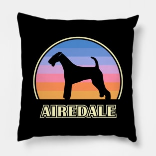 Airedale Terrier Vintage Sunset Dog Pillow