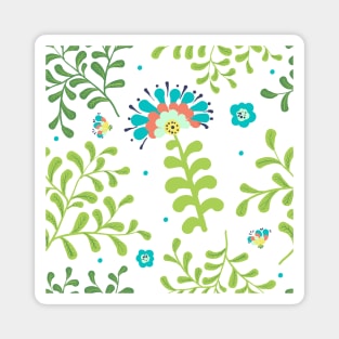 Elegance Seamless pattern with flowers Magnet