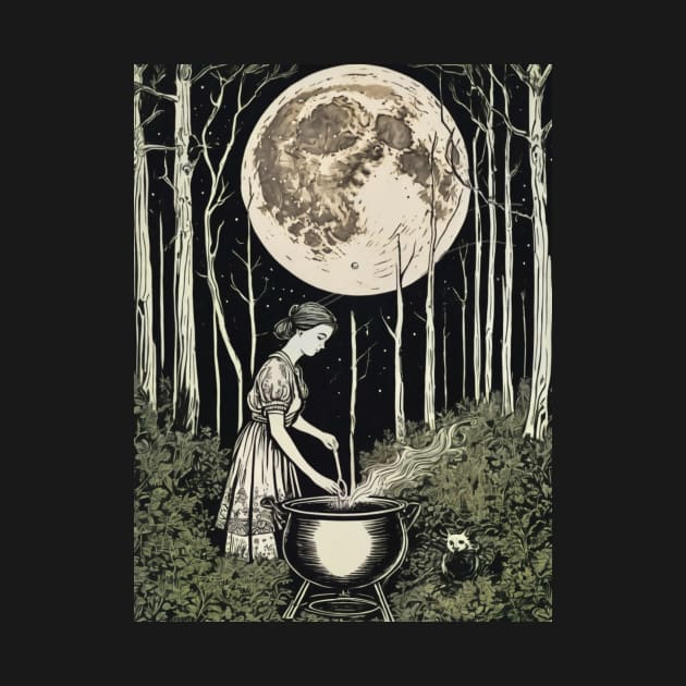 Green Witch on a Full Moon by Free Spirits & Hippies