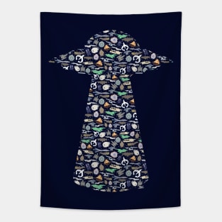 Sci-Fi Space Ships (Shape) Tapestry