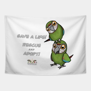 Save a Life!  Rescue & Adopt ~ Severe Macaw Tapestry