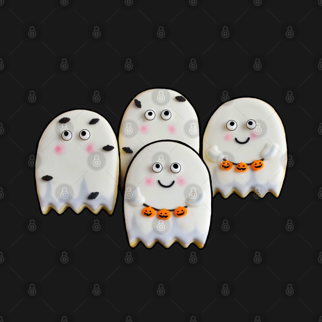 Cute Spooky Halloween Ghost Cookies by SoLunAgua