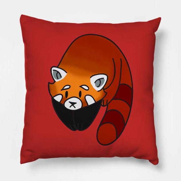 Curious Red Panda Pillow by saradaboru