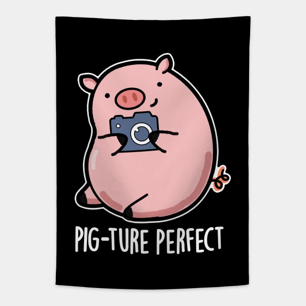 Pig-ture Perfect Cute Photography Pig Pun Tapestry by punnybone