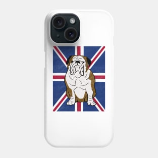 British Bulldog Union jack, Gift for english bulldog owner Phone Case