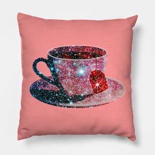 Stars in my tea - red Pillow