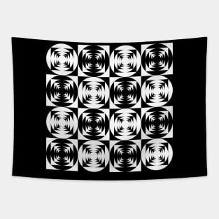 retro op art pattern in black and white Tapestry