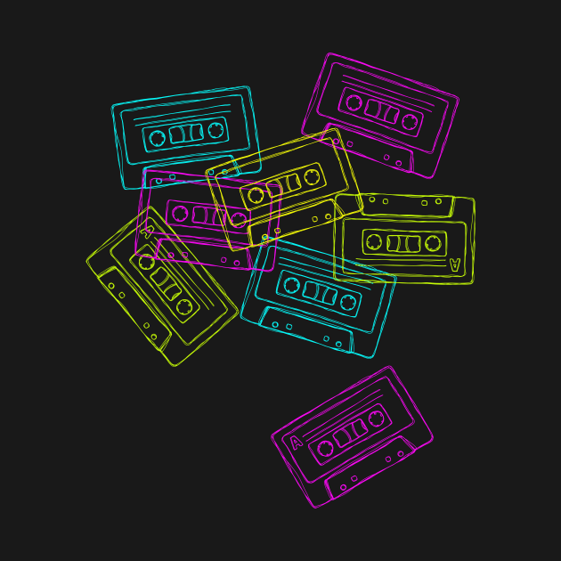 Neon Cassette Tapes by noranovak