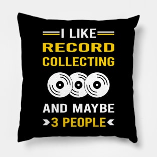 3 People Record Collecting Records Pillow