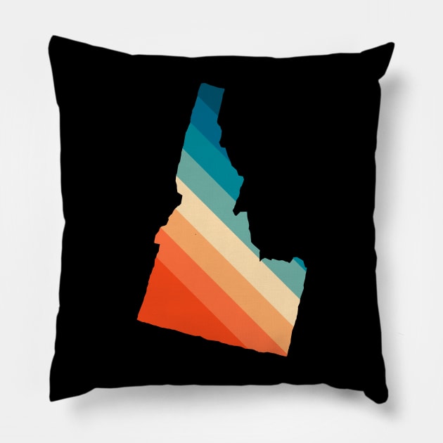 Idaho State Retro Map Pillow by n23tees