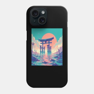 Dream of Destruction - Apocalypse and torii Gate Lofi Art Phone Case