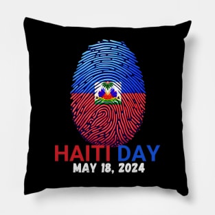 haiti flag day 2024 Pillow