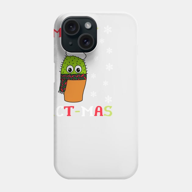 Merry Cact Mas - Cute Cactus With Christmas Scarf Phone Case by DreamCactus