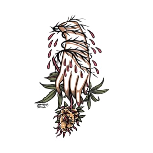 Weed Hand In Traditional Tattoo Art T-Shirt