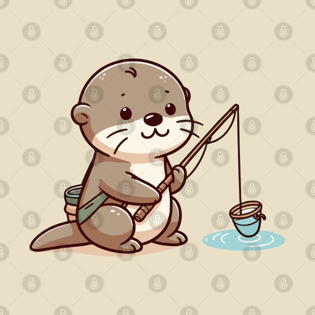 Cute otter Fishing by fikriamrullah