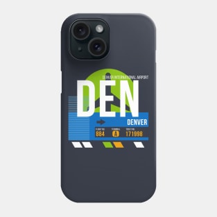 Denver (DEN) Airport // Retro Sunset Baggage Tag Phone Case