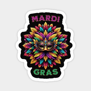 Vibrant Mardi Gras Celebration Art. Magnet