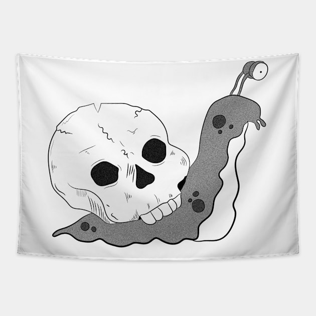 snall in skull Tapestry by ANNATEES