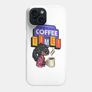 Cute Funny Doxie Dachshund Retro Coffee Phone Case