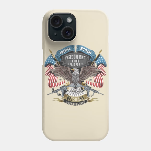 USA Patriotic Veteran Freedom Fighter Phone Case by Graffix