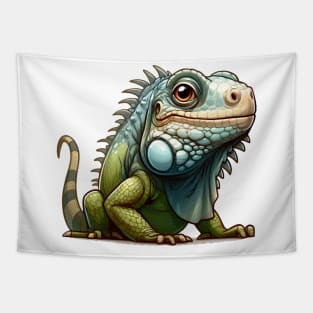 Elderly Iguana Illustration Tapestry