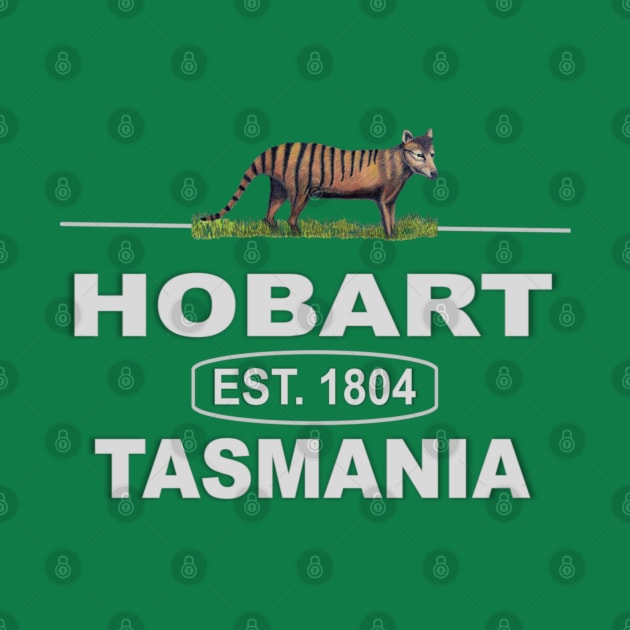 Hobart, Tasmania with Iconic Tasmanian Tiger by KC Morcom aka KCM Gems n Bling aka KCM Inspirations