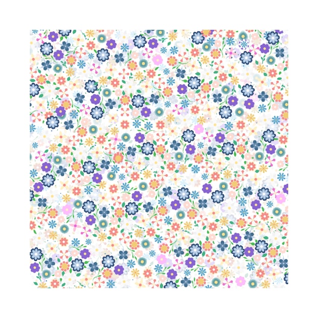 Sweet Colorful Ditsy Floral Pattern by NdesignTrend