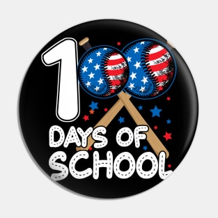 100 Days of School Baseball Lovers Student Teacher Men Women Pin