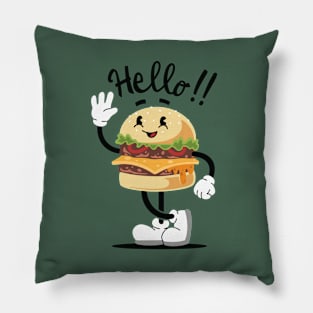 Cute Mascot Burger Pillow