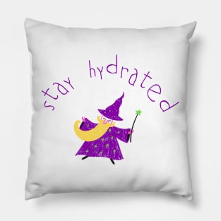 Stay Hydrated Funny Wizard Pillow