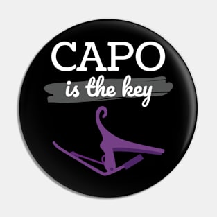 Capo is the Key Purple Capo Dark Theme Pin