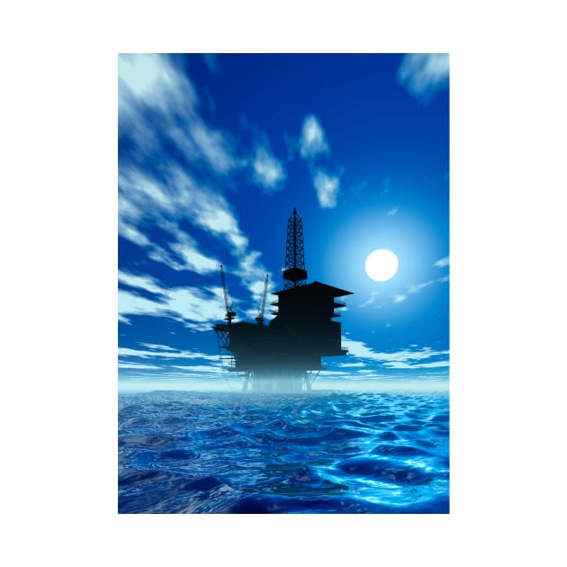 Oil rig, artwork (F003/0827) by SciencePhoto