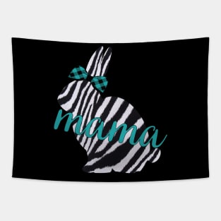 Cute Zebra Print Bunny Mama Pattern Easter Rabbit Mom Gift Tapestry