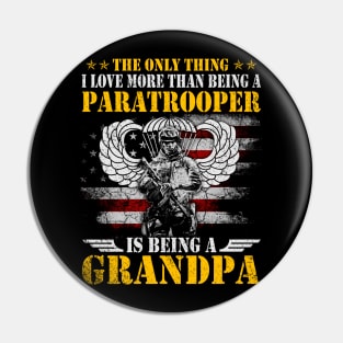 Proud Airborne Paratrooper Grandpa - Veterans Day Gift Pin