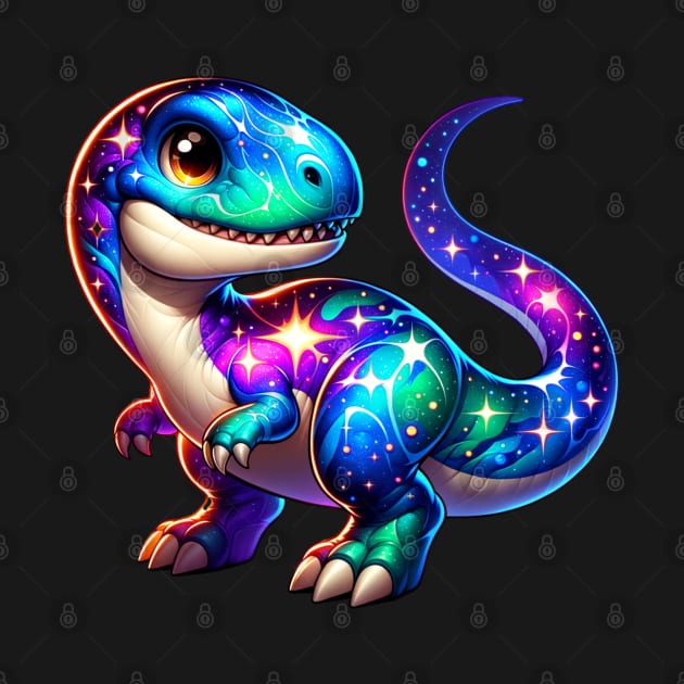 Cute T-Rex Dinosaur with Galaxy Dino Lover by Odetee