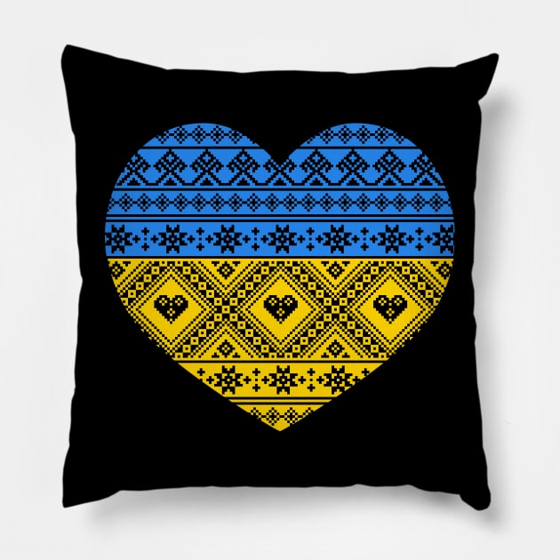 Ukraine Support & Love Embroidery Pillow by jrotem