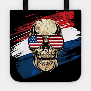 A badass shirt for anyone that loves America and skulls. Tote