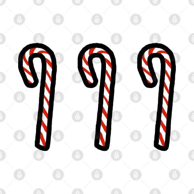 Three Candy Canes Christmas by ellenhenryart