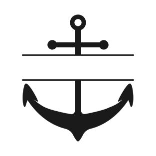 Ship Anchor Monogram Vector T-Shirt