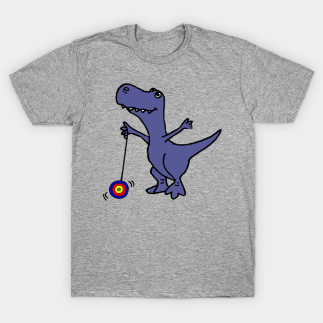 Funny T-rex Dinosaur Playing Yoyo Cartoon - Yoyo - T-Shirt