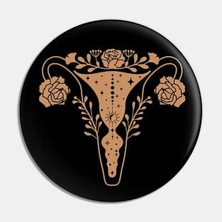 Floral Uterus gold Pin