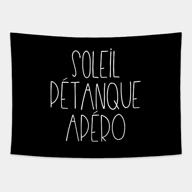 Soleil Pétanque Apéro Tapestry by LemonBox