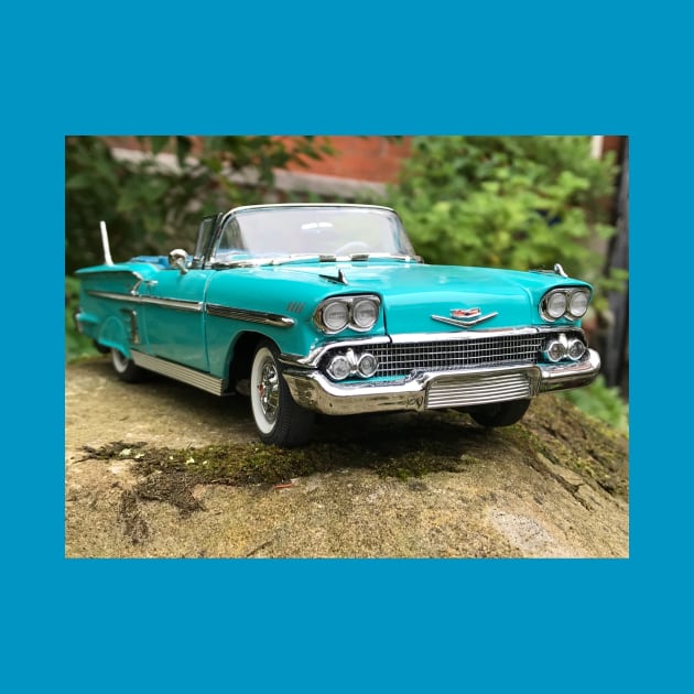 Drop top US turquoise 1950’s car by MrTiggersShop