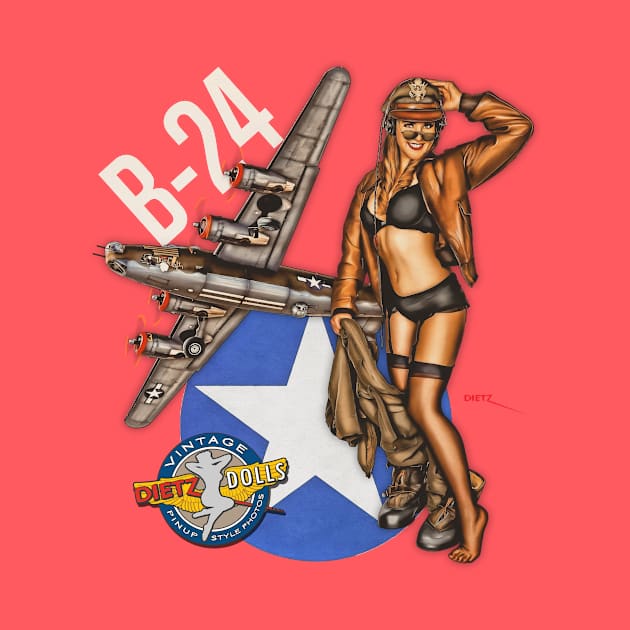 B-24 Liberator Classic Retro Style Pinup by Vintage Pinups