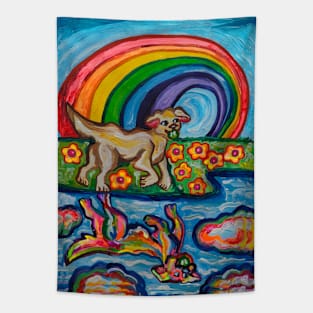 Rainbow Bridge Dog Reflecting on Life Tapestry